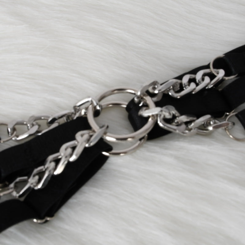 PU Leather Body Harness Underwear Belt for Mature Women Strap Bra Backless Bondage Erotic Sexy Chain Lingerie